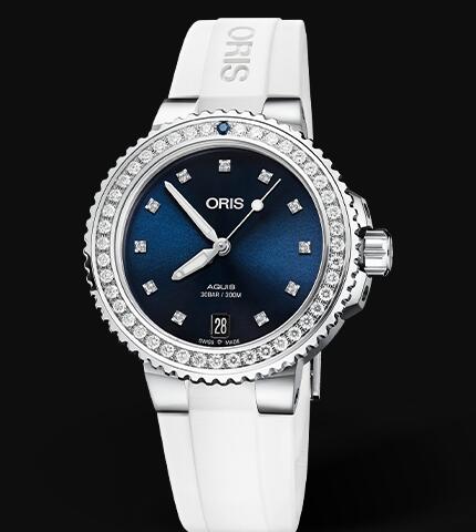 Oris Aquis Date Diamonds 36.5mm Replica Watch 01 733 7731 4995-07 4 18 63FC